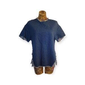 BDG Urban Outfitter top denim blue short sleeve Small